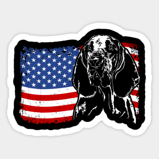 Proud Bracco Italiano American Flag patriotic dog Sticker